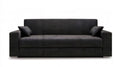 Czarna rozkładana sofa trzyosobowa z poduszkami 220 x 90 x 85 cm