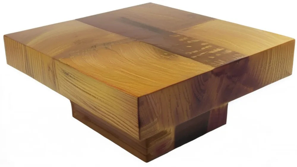 Kwadratowy stolik kawowy z litego drewna tekowego, brązowy, 80 x 80 x 30 cm