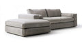Lewostronna sofa narożna z szezlongiem ze sztruksu jasnoszara 280 × 165 × 85 cm