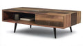 Prostokątny stolik kawowy z litego drewna mango brązowo-czarny 110 x 60 x 40 cm