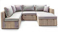 Modułowa narożna sofa ogrodowa z technorattanu Naturalny Beż/Jasnoszary 250 x 170 x 78 cm