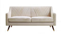 Kremowa sofa dwuosobowa ze skóry syntetycznej PU 160 x 82 x 85 cm