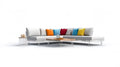 Modułowa sofa narożna z aluminium i poliestru biało-jasnoszara 360 x 180 x 68 cm ze stolikiem