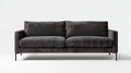 Grafitowa sofa dwuosobowa ze sztruksu z czarnymi nogami, 180 x 85 x 82 cm