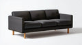 Sofa trzyosobowa ciemnoszara z bukowymi nogami 210 x 88 x 82 cm