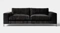 Czarna sofa trzyosobowa ze sztruksową tapicerką 220 x 95 x 85 cm