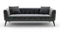 Czarna sofa trzyosobowa ze skóry syntetycznej PU 220 x 90 x 85 cm