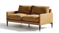 Dwuosobowa sofa z tapicerką PU brązowa 160 × 85 × 82 cm