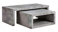 Zestaw 2 szarych betonowych stolików kawowych 100 x 60 x 40 cm i 80 x 50 x 35 cm