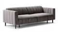 Szara sofa trzyosobowa z tapicerką poliestrową 220 x 90 x 80 cm