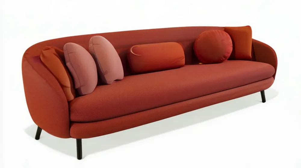 Trzyosobowa sofa tapicerowana ceglana 230 x 90 x 82 cm