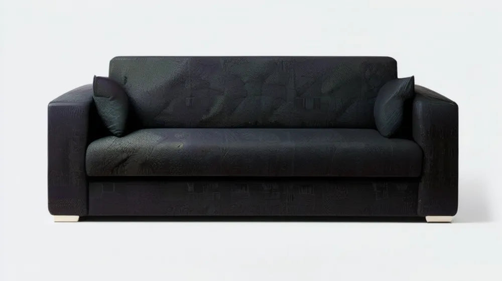 Trzyosobowa sofa z czarną tapicerką poliestrową 210 x 90 x 85 cm